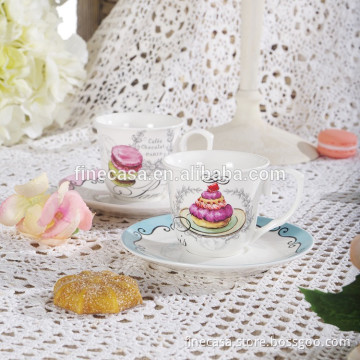 100CC Elegant New Bone China Ceramic Espresso Cup Set of Sweet Cup Cake